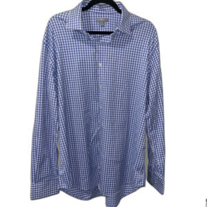 Peter Millar Wicking Blue Button Up Shirt Men's XL